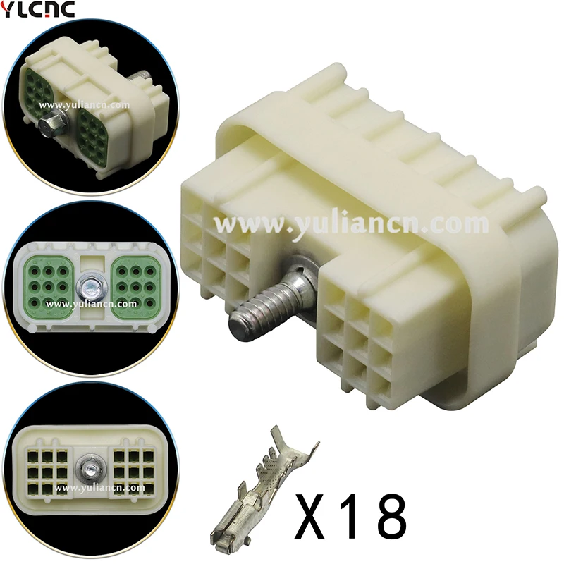 YLCNC factory direct sales 1Pcs 18Pin Automotive Waterproof ECU ECM Connector Wire harness plug For Delphi 15492546 15492547