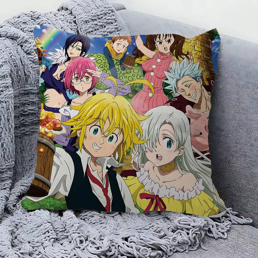 حار أنيمي الخطايا السبع المميتة وسادة غطاء لغرفة النوم وغرفة المعيشة أريكة غطاء الوسادة الزخرفية #5