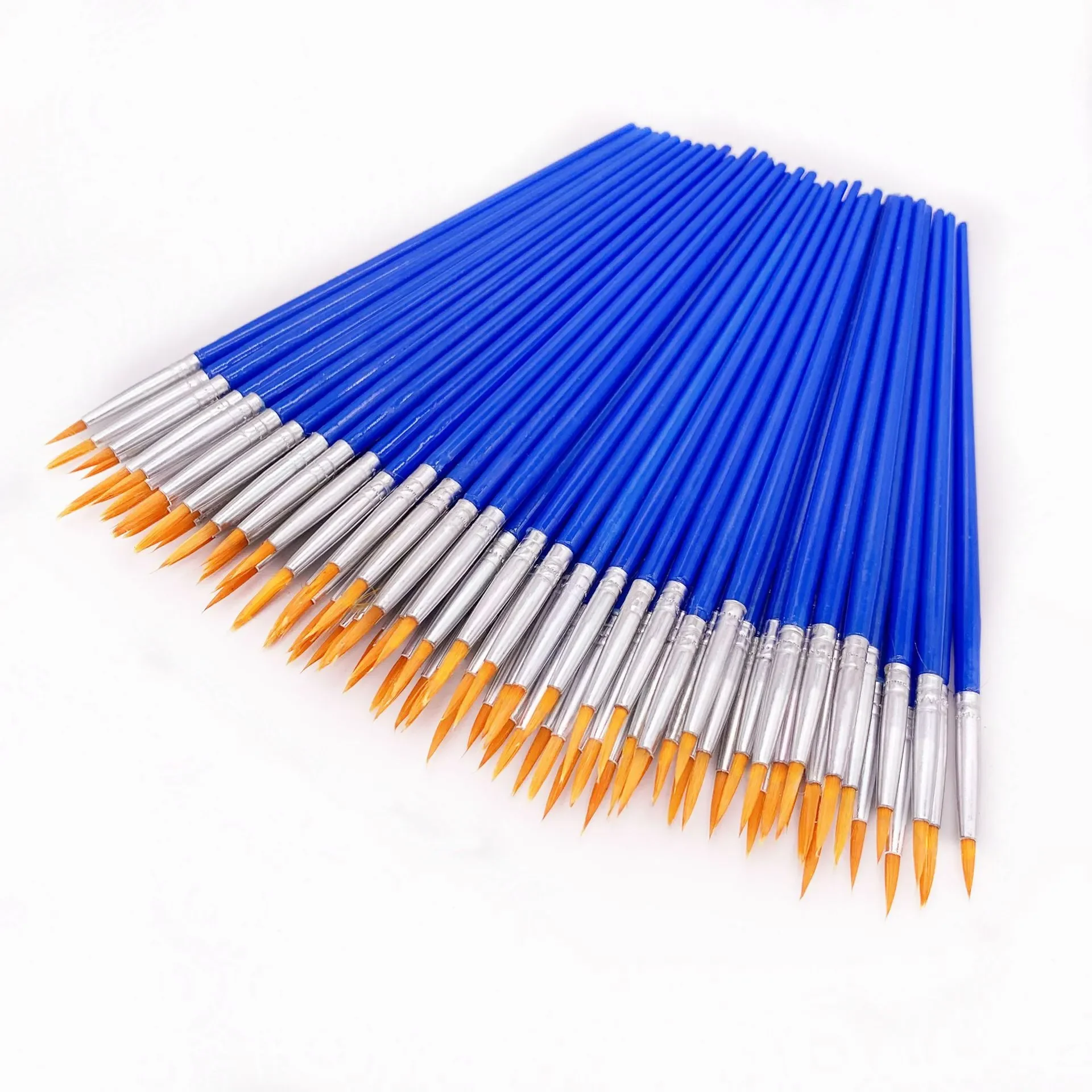 50 PCS  Essential Props Flat Paint Brushes Small Brush For Painting Art Volume For Painting Detail