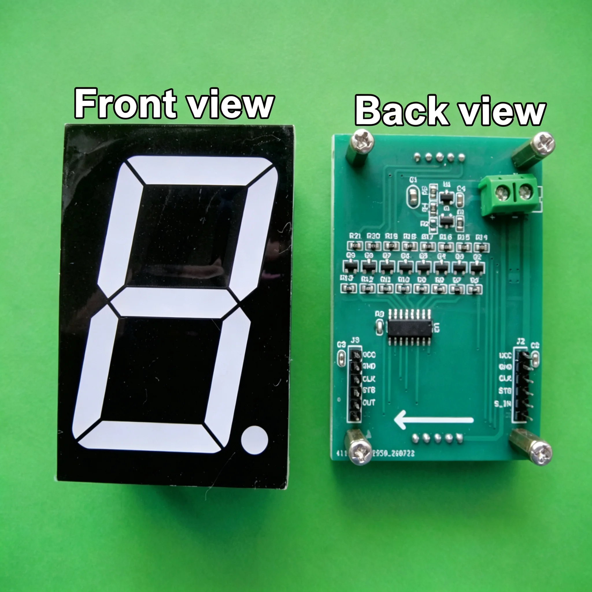 3‑Inch High Bright Blue 7‑Segment LED Display Module, On‑Board 74HC595 Driver, Direct MCU Connection