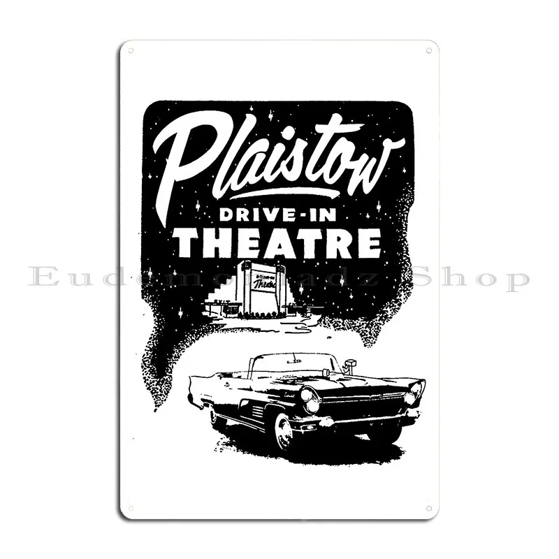 ملصق لوحة معدنية باللونين الأبيض والأسود من Plaistow Drive في عام 1960، ملصق جداري بتصميم حانة جدارية من القصدير