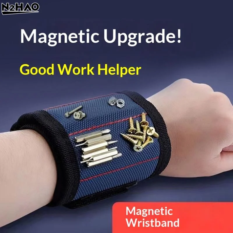Magnetic Wristband Portable Tool Bag Electrician Adjustable Wristband For Holding Screws,Nails,Drilling Bits,Wrist Tool Holder