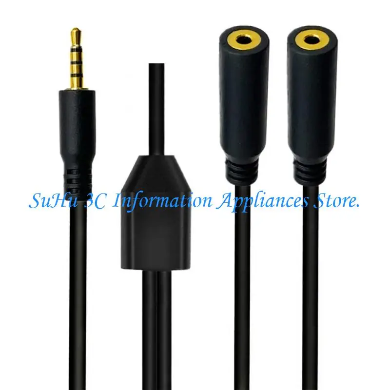  Double Port 2.5mm TRRS Audios Cable Gold Plated Connectors Compactly Design