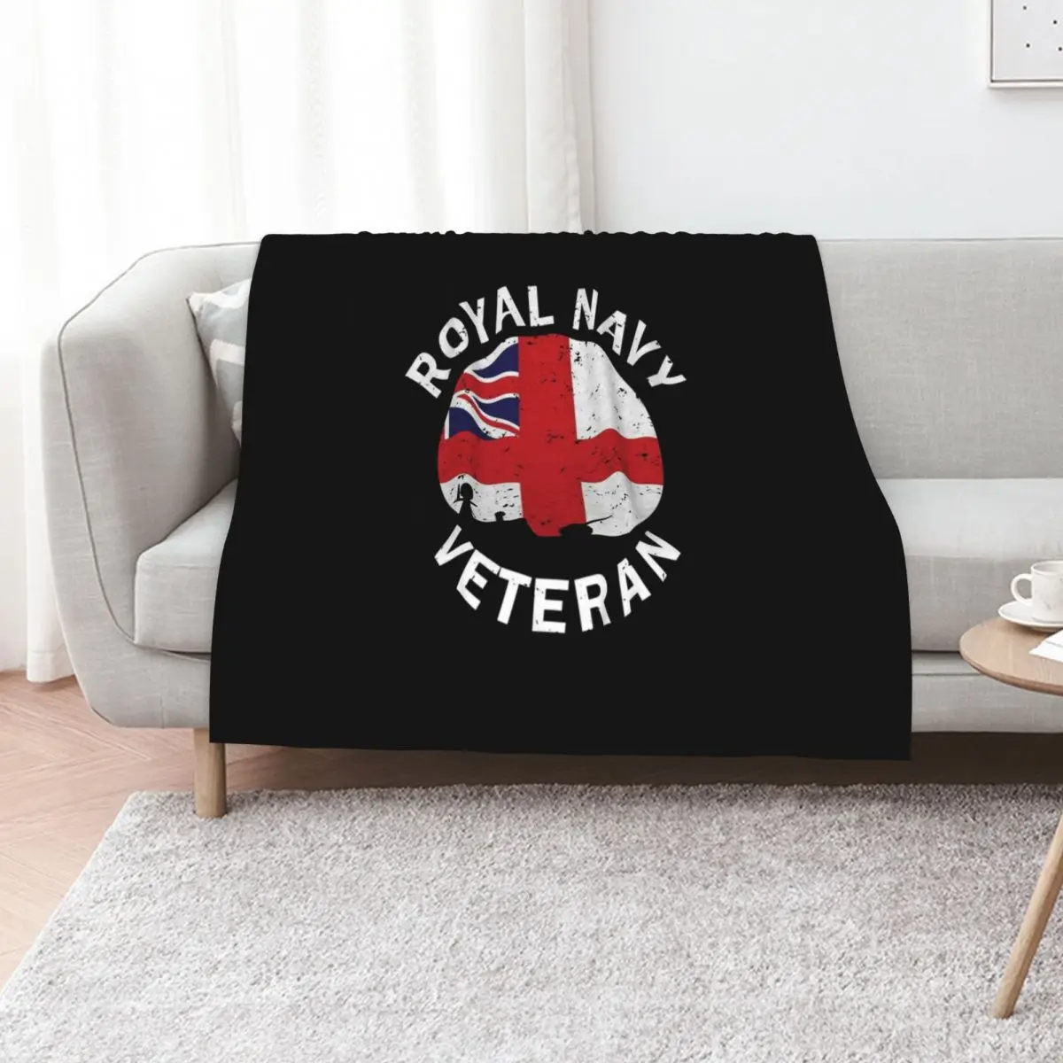 Royal Navy Veteran Throw Blanket Portable Lightweight Blanket for Travel Camping