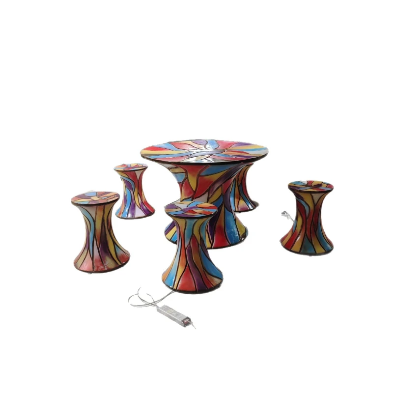 luminous bar tables and chairs, outdoor luminous waterproof and anti-drop table and chair combination, ambient furniture
