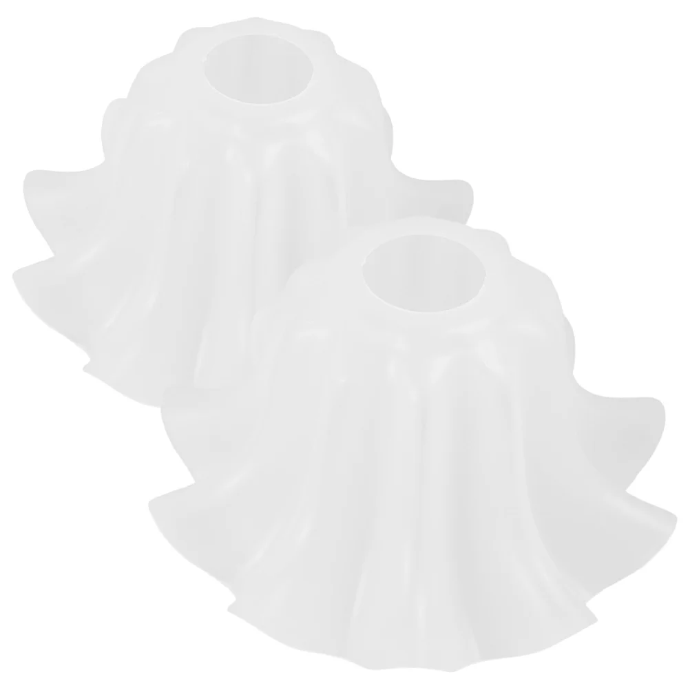 

2pcs Acrylic Lamp Shade Lily Of The Valley Flower Design White Scalloped For Ceiling Pendant Floor Table Wall Sconce E27