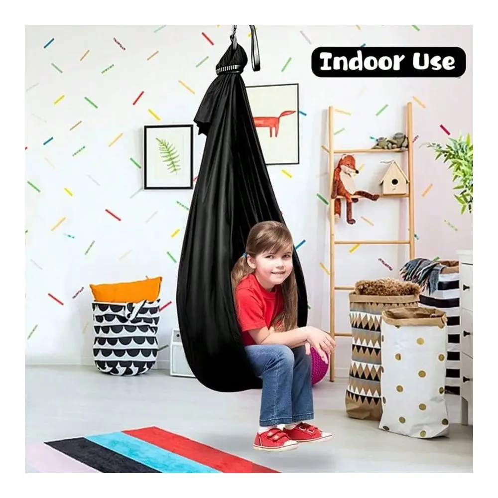 

Indoor Outdoor Elastic Hammock Swing, Adjustable Fabric Hammock Suitable For Yoga, Camping, Picnic, 59x110 Inches