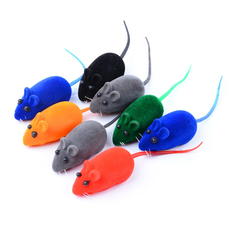 1Pcs Funny Realistic Plush Rubber Mouse Toy Sound Mouse Model Playing Teasing Cats Dogs Pet Interactive Toy Gifts Color Randomly