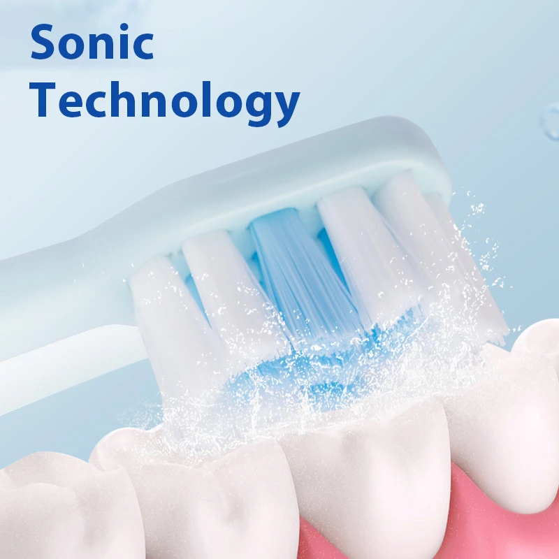 Sonic Electric Toothbrush for Adults Kid 4 Mode Smart Timer Whitening Tooth Brush IPX7 Waterproof Replaceable Head