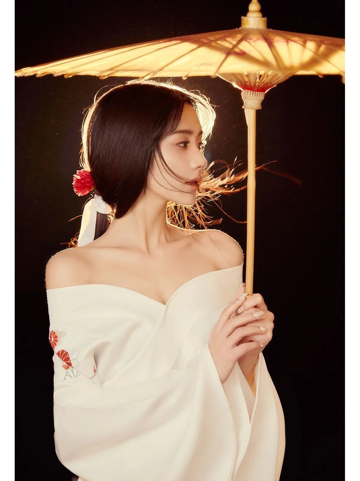 Traditional Japanese Kimono Women's Formal Vintage White Gentle Sle Improved Outdoor Photoaphy Clothing for Girls