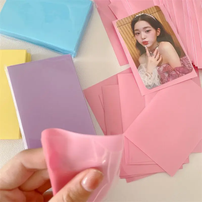 MINKYS  ice Cream Color 50pcs/pack Kpop Toploader Card Bag Photocard Sleeves Idol Photo Cards Protective Storage Bag