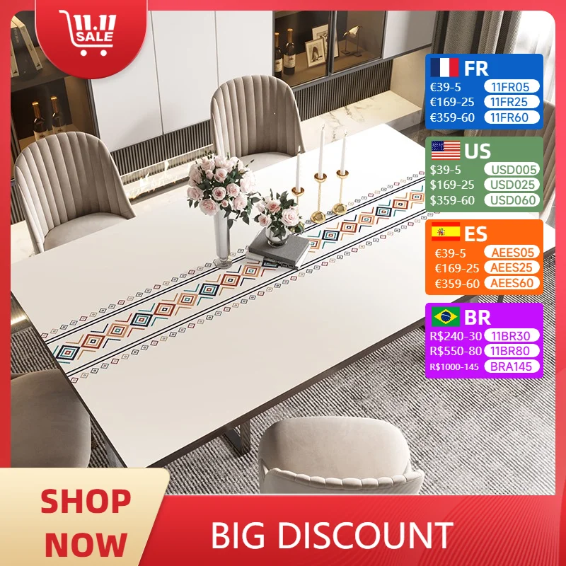 Modern Decorative Table Mats PVC Leather Waterproof Soft Table Mat Oil-proof Wash-free Household Anti-scalding Coffee Table Mats