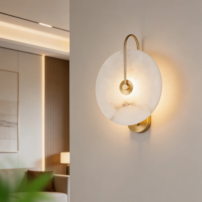 Natural Marble and Travertine Bedroom Living Room Dining Room Staircase Walls Lamps Background Wall Sstore Decoration Wall Lamps