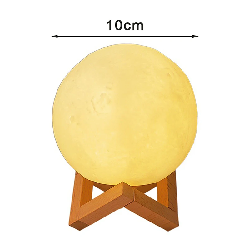 DIY Painting Moon Night Light For Kids 3D Printing Moon Lamp With Stand Battery Powered Table Lamp Bedroom Decor Christmas Gift