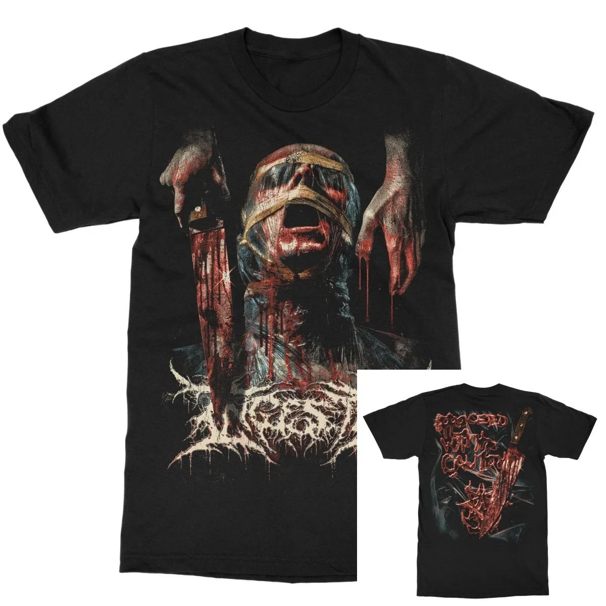 Ingested Denigration Band T-Shirt aus 100 % Baumwolle mit Grafikdruck für Herren und Damen, Sommer-Streetwear-Top – Detail 4