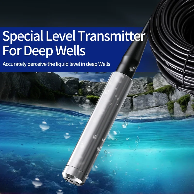 19mm Probe Bore Well Water Level Sensor 4-20mA 316l Stainless Steel Submersible Water Liquid Level Sensor Transmitter