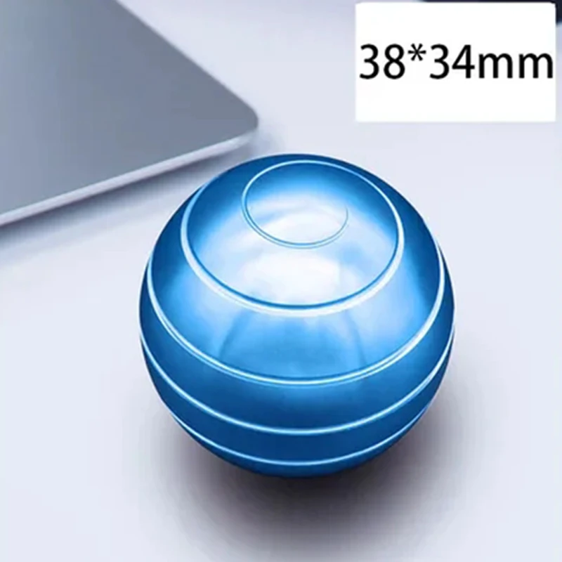 Adult Desktop Stress Relief Metal Toy Aluminum Alloy Decompression Hypnosis Rotary Gyro Fingertip Toy Kinetic Round Spinner Gift