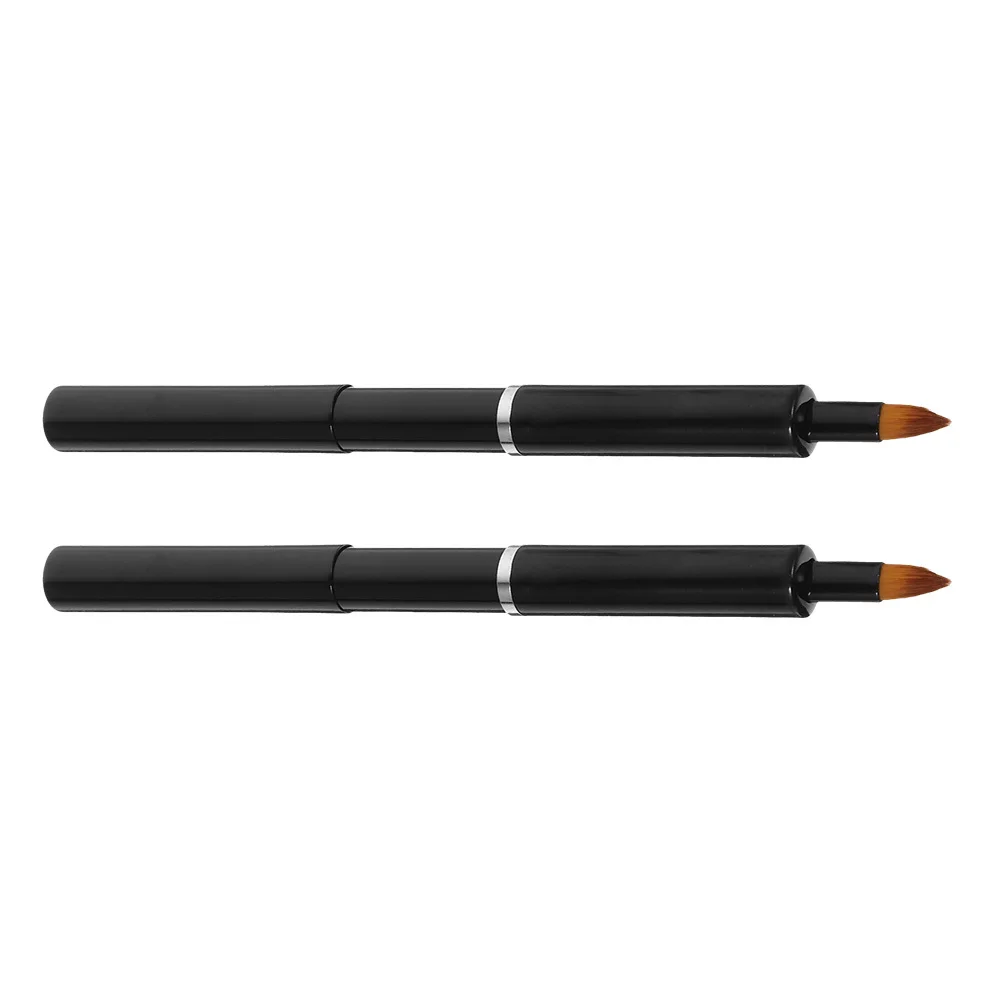 2 stuks intrekbare lippenborstel compacte make-upborstel voor lippenstift glansbalsem toepassing draagbare concealer tool voor vrouwen