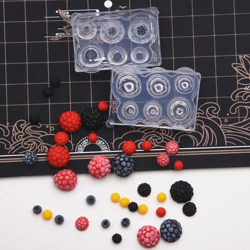 Miniature Raspberry/Blueberry Transparent Silicone Mold DIY Clay Doll Simulation Food Play Fruit Modeling Polymer Clay Tool