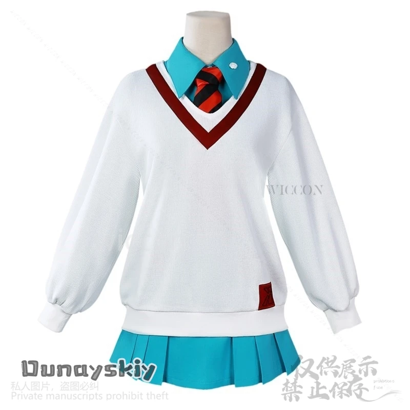 أنيمي Amate Yuzuriha تأثيري uuuuuuuX زي JK زي مدرسي فستان Jirai Kei الفتيات سترة تنورة قميص التعادل الباروكات مخصصة