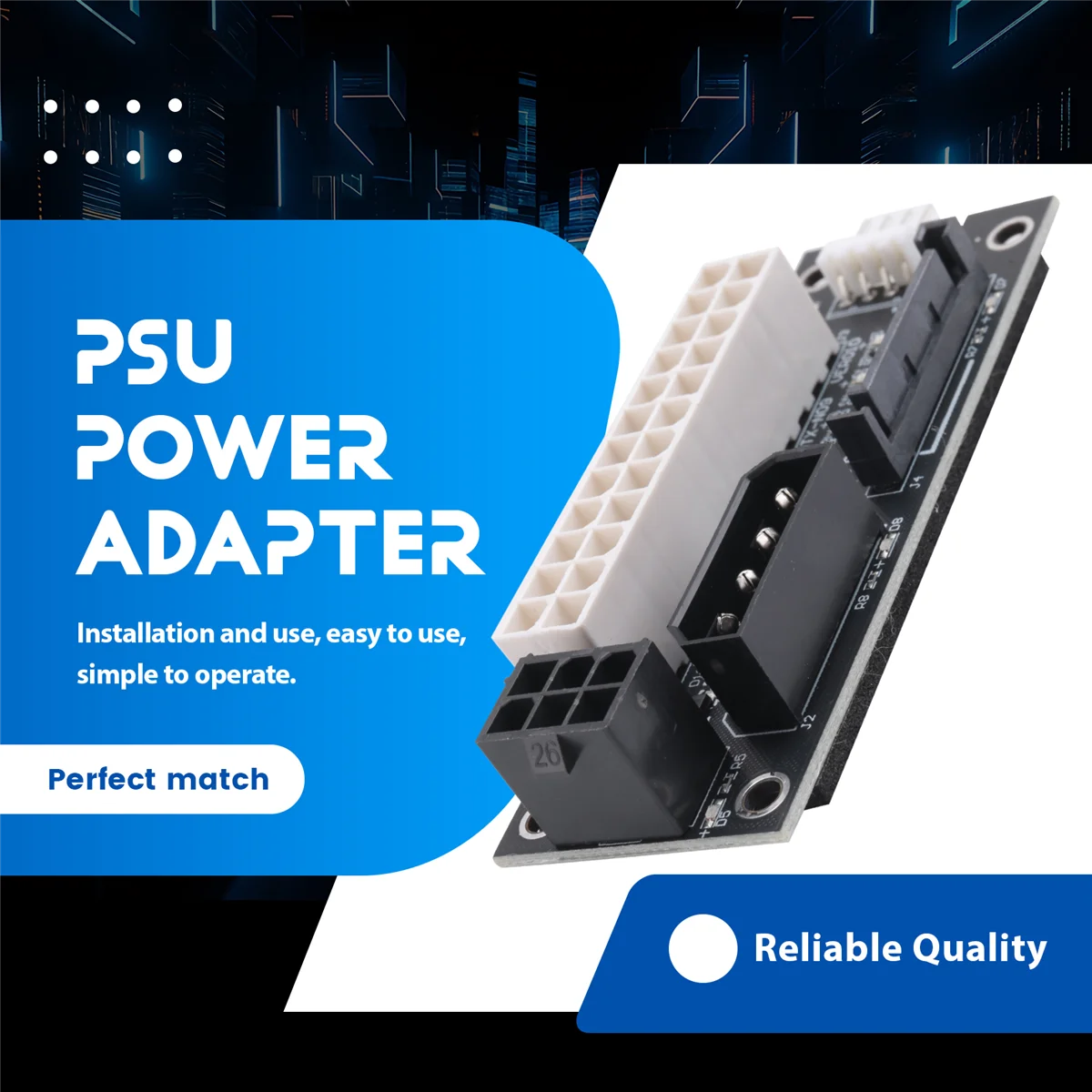 A39U 4 in 1 Molex 4Pin/SATA/ATX 6Pin/4Pin Dual PSU Mehrere Netzteil Adapter Synchron Power Board 2PSU mit LED