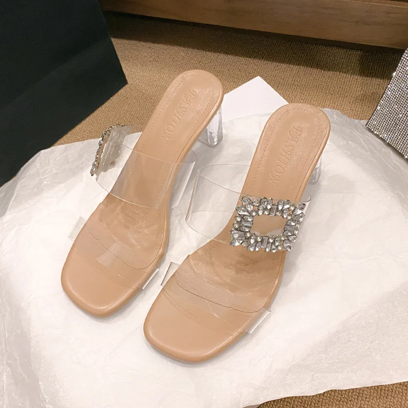 

Женские шлепанцы на квадратном каблуке, роскошные дизайнерские Шлепанцы из искусственной кожи и резины, обувь в римском стиле, лето 2024