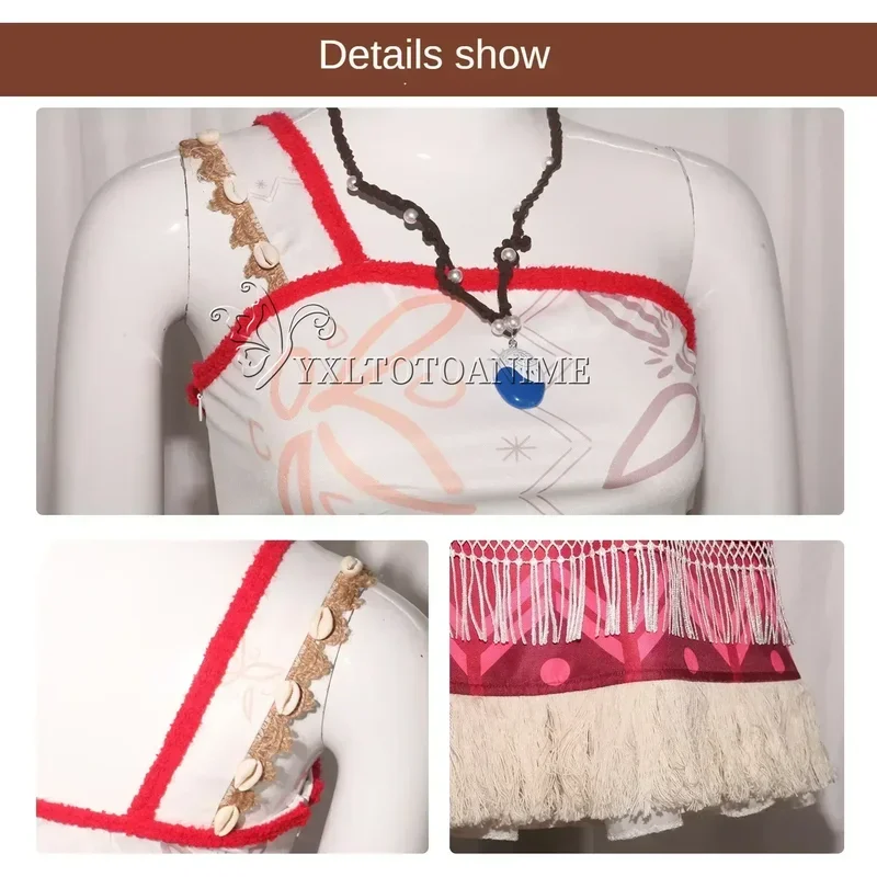 在庫ありモアナコスプレ衣装ヴァイアナプリンセスドレスネックレス制服スーツクリスマスパーティーロールプレイ大人女性のための #   1 #   W.