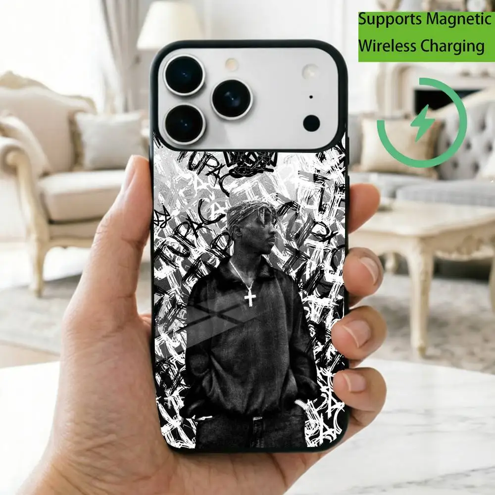 R-Rapper Tupac Amaru Shakur 2Pac Phone Case For iPhone17,16,15,14,13,12,11 Plus,Pro Magnetic For Magsafe Wireless Charging Gift