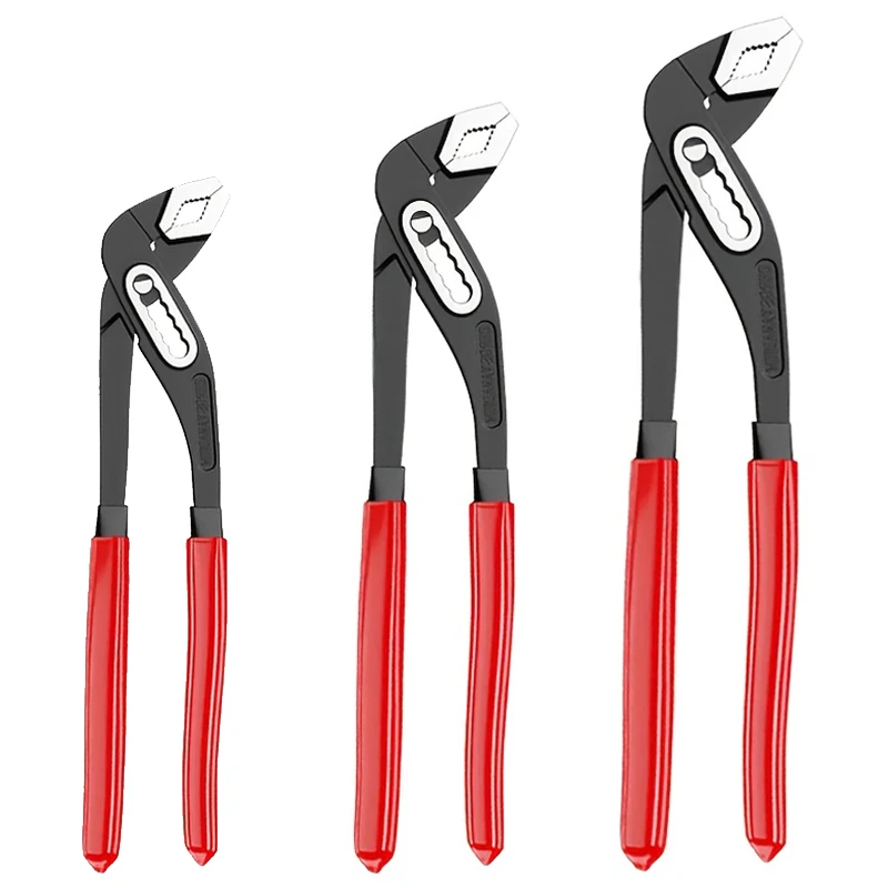 

Three-piece (8+10+12 inches) adjustable water pump wrench, heavy-duty 45-degree/ V-shaped wrench, ergonomic handle, suitable for home and car maintenance