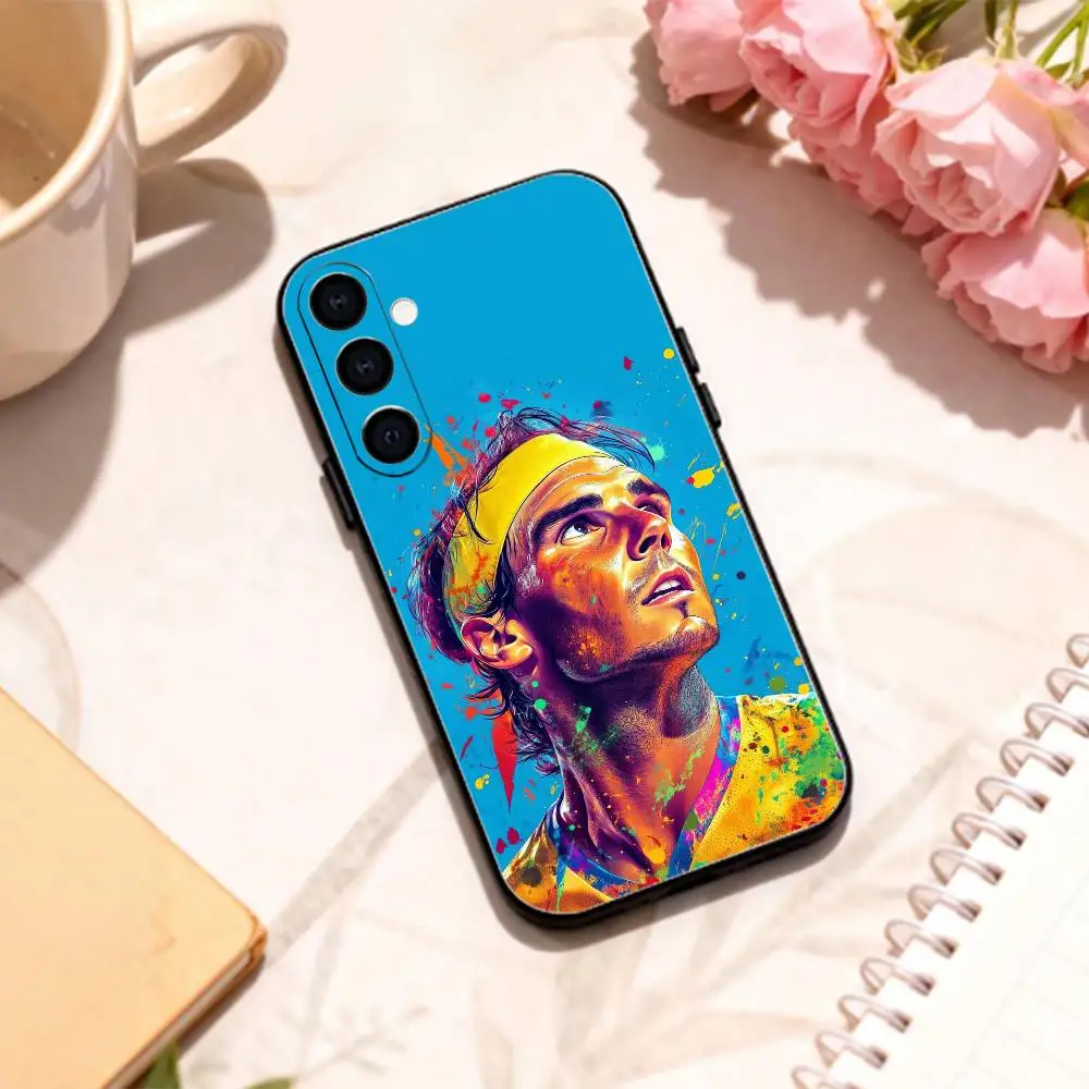 Etui na telefon R-Rafael N-Nadal Tennis Merch do Samsung Galaxy A73, A72, A71, A70, A53, A52, A51, inne modele, miękka czarna obudowa