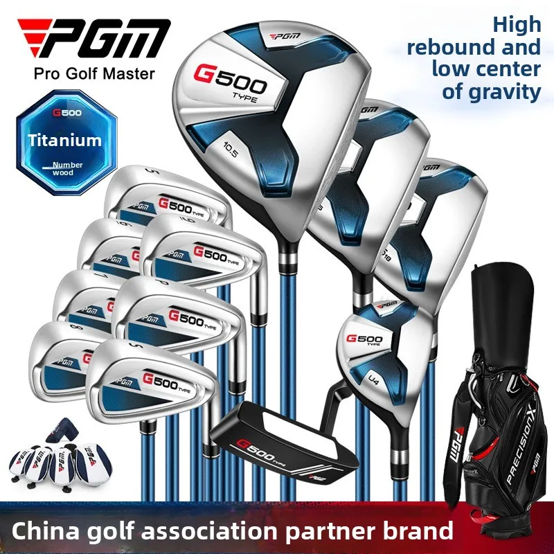 PGM G500 Men's Golf Club Set 12 Clubs with Golf Bag Driver 3W 5W Hybrid 5-PW SW Putter Complete Set for Beginners MTG075