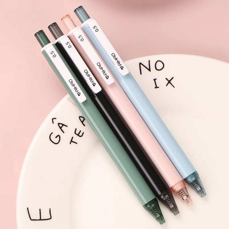 4pcs Cute 0.5mm Ballpoint Pen Blue Ink Office Oily Writing Pen Fresh Simple Ballpoint Pen Stationery