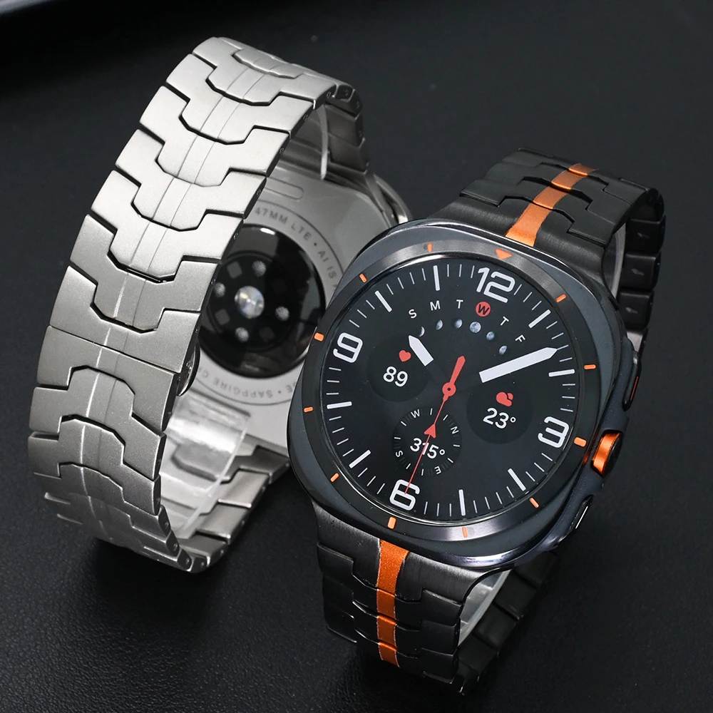 التيتانيوم الفاخرة الفرقة لساعة سامسونج جالاكسي الترا 2025 47 مللي متر سوار معدني الأعمال حزام لسامسونج غالاكسي الترا 2024 كوريا #5