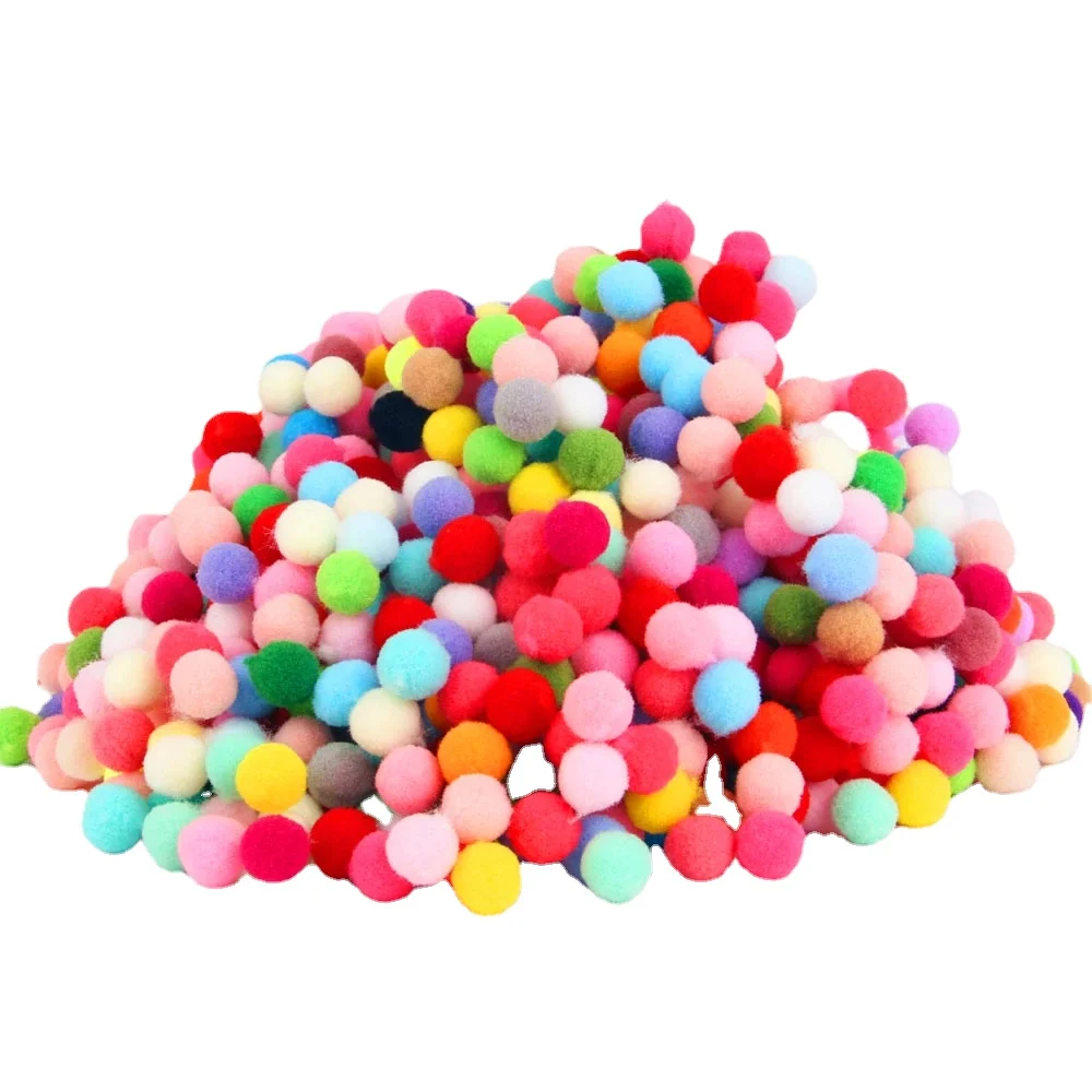 Plush Mini Pompom 10mm Mini Pompoms Soft Pompones Balls Fur Ball Flower Craft DIY Home Wedding Decoration 20g(288ps)