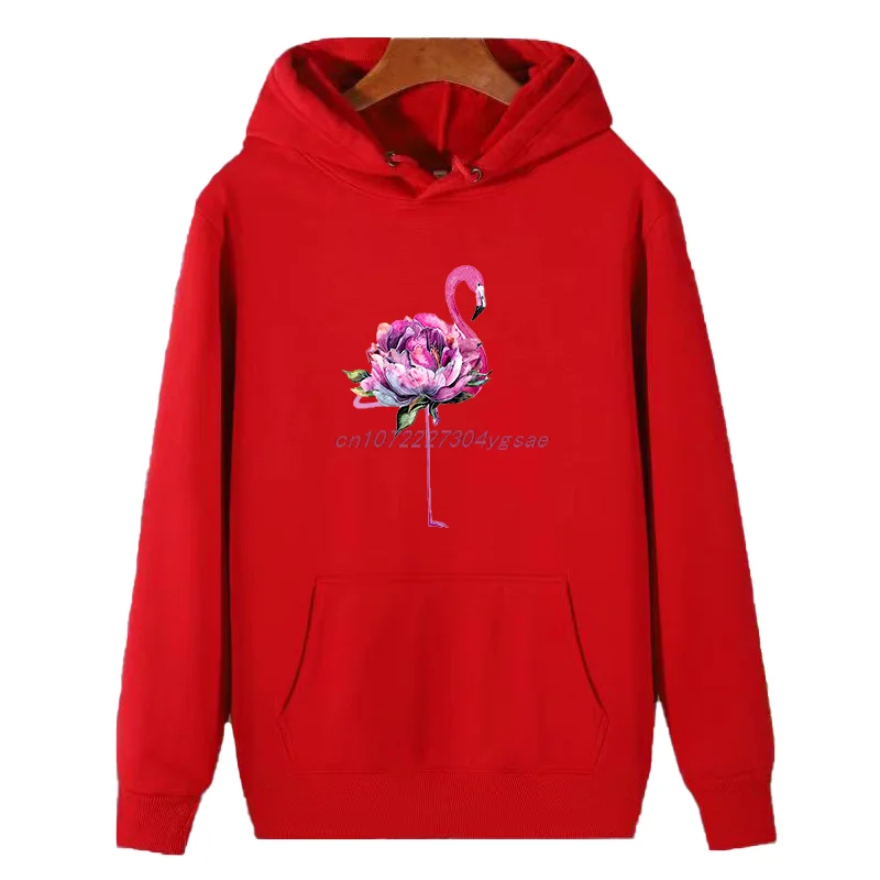 Hope Fibromyalgia Awareness Flamingo Flower Graphic Hooded Sweatshirts Winter Essentials Hoodie Pullovers Thick Sweater Hoodie