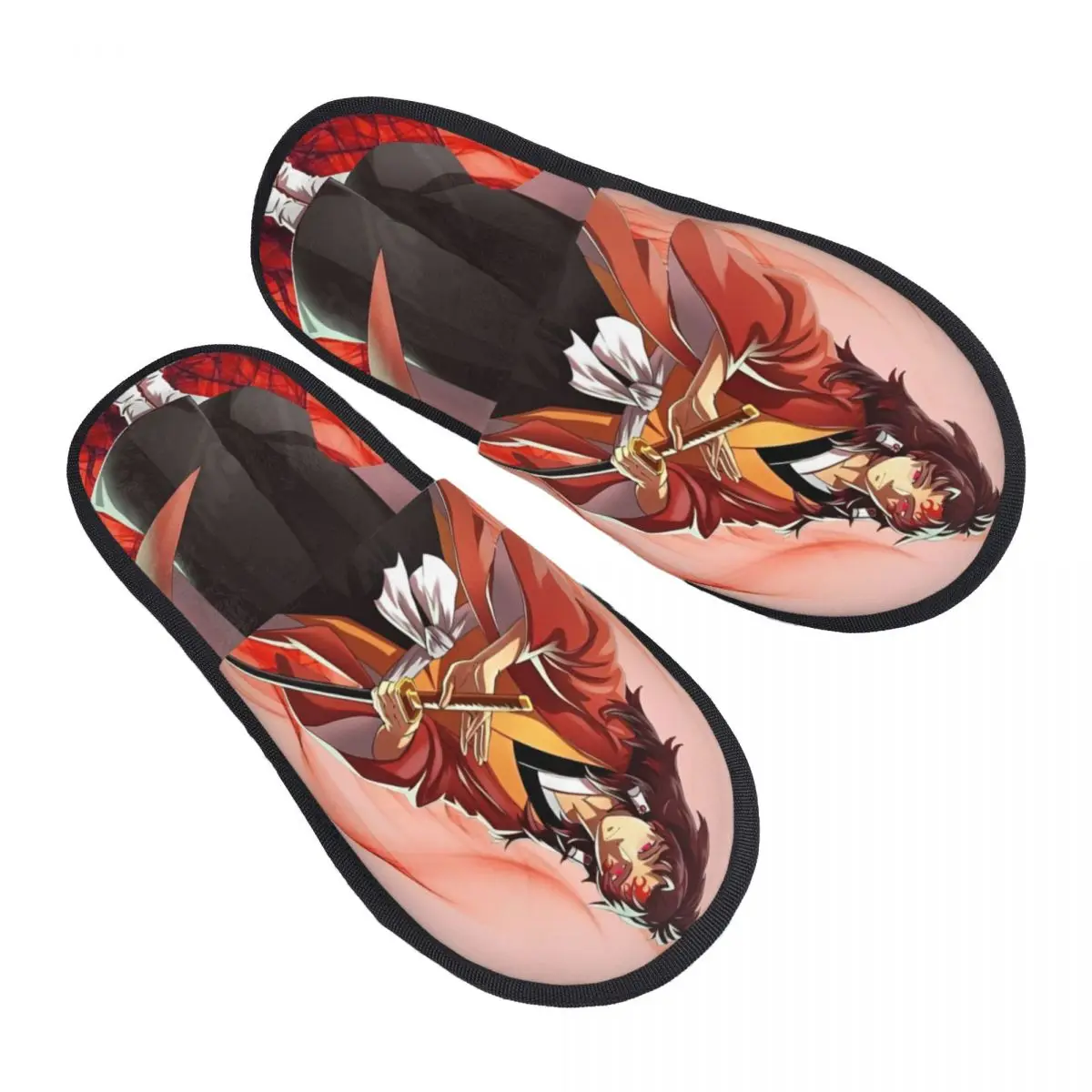 Yoriichi House Slippers Bedroom Anime Demon Slayer Soft Household Fur Slides Slippers Non-skid