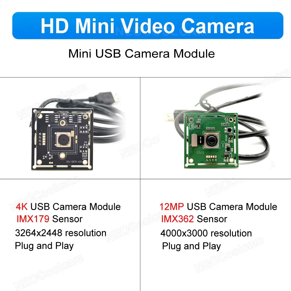 Módulo de cámara de enfoque automático USB 4K 8MP Sensor CCD IMX179 lente sin distorsión UVC OTG Plug and Play para adquisición/enseñanza de imágenes