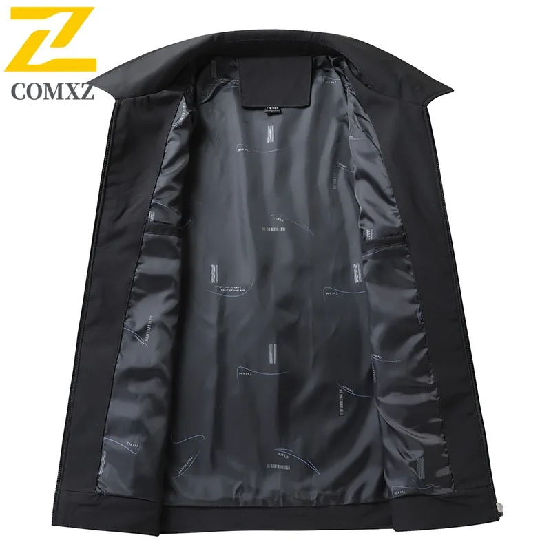 COMXZ городская дорожная мужская куртка с воротником-стойкой, уличная ветрозащитная куртка, повседневный стиль, устойчивая к морщинам, легкая осенняя верхняя одежда