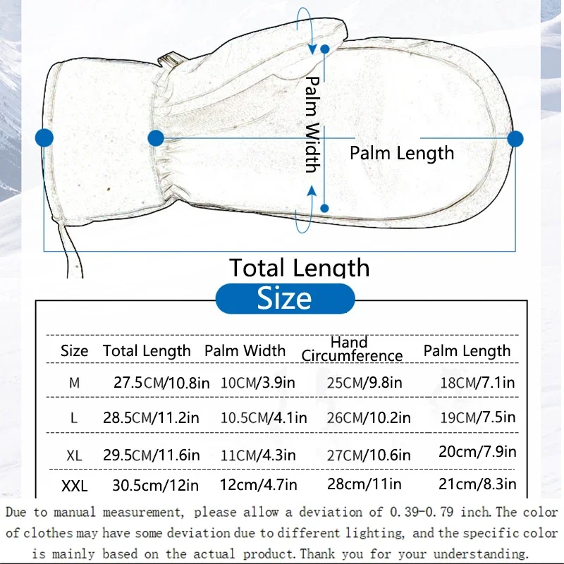 Winter Gloves New Sports Plush Motorcycle Gloves Mountain Windproof Waterproof Mittens Adult Snowboarding Alpine Thermal Mittens