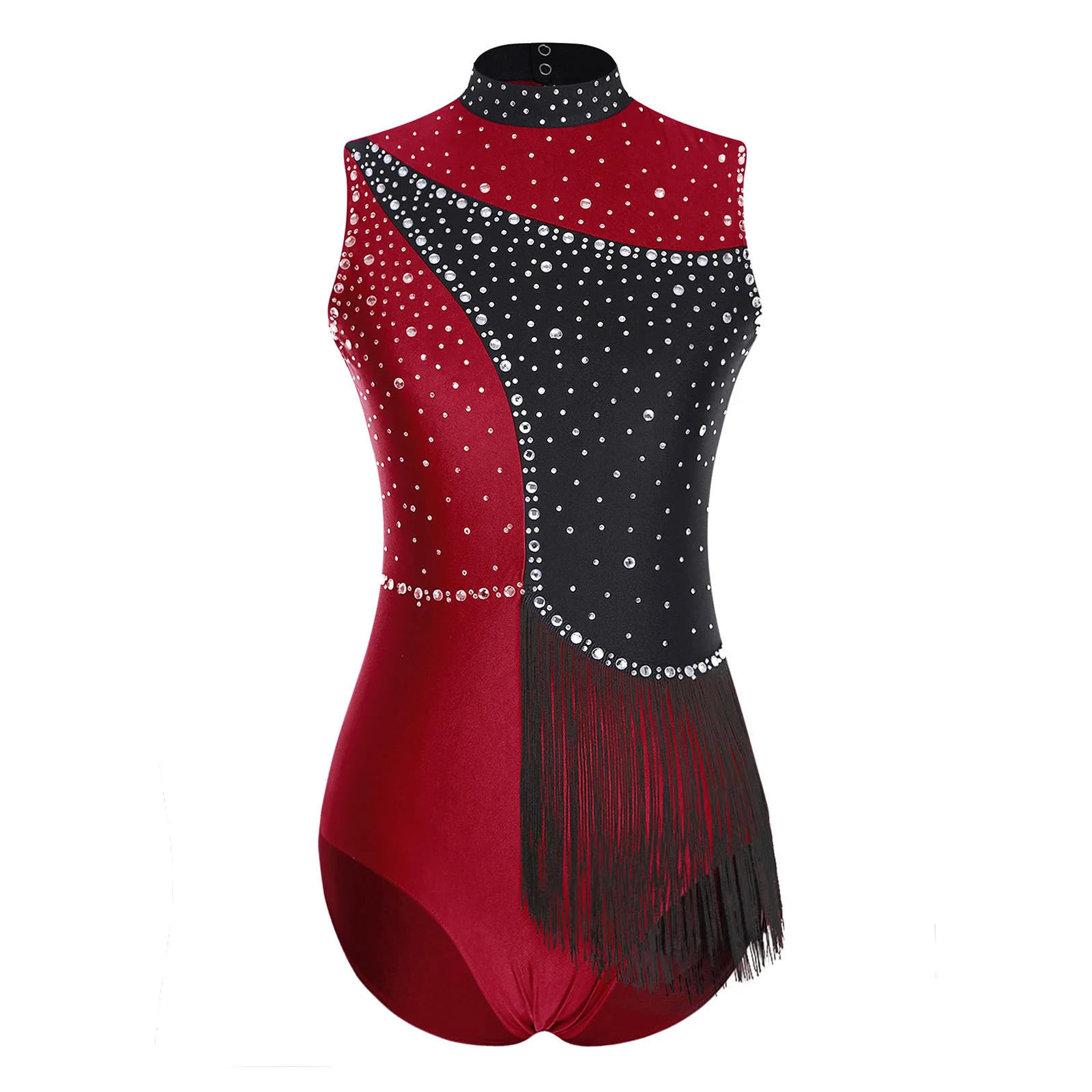 

Women Rhythmic Gymnastics Leotard Figure Skating Bodysuits Splice Sleeveless Ballet Dance Jumpsuit Performance Artistic Leotards