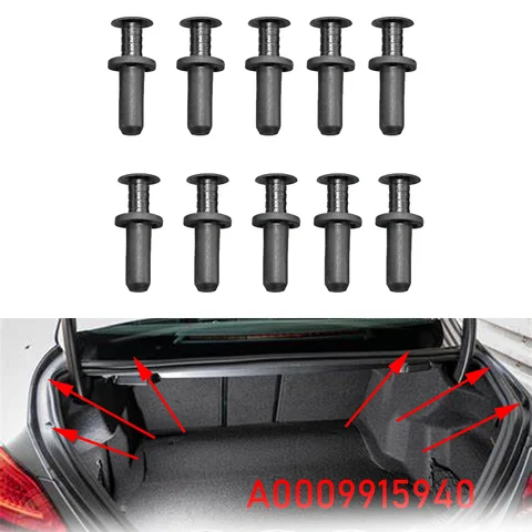 10x для Mercedes-Benz C-класса W204 2007 2008 2009 2010-2014 A 0009915940 Зажим для подкладки задней двери автомобиля, заклепки для обшивки багажника