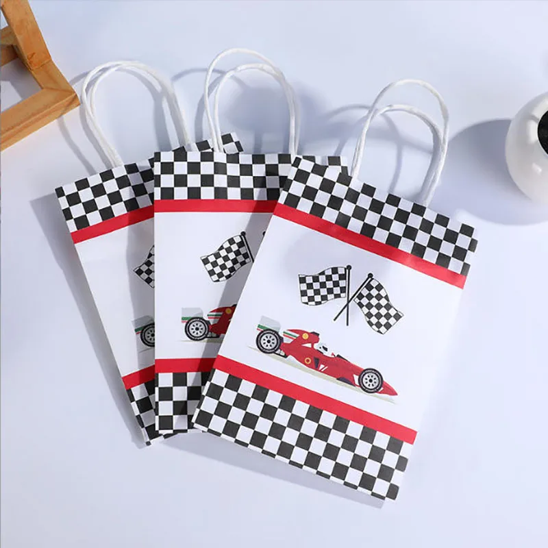 White Chessboard Patterned Tote Bag With Large Capacity For Fashionable Gift Packaging Jewelry Set Shopping Paper Handle Bags