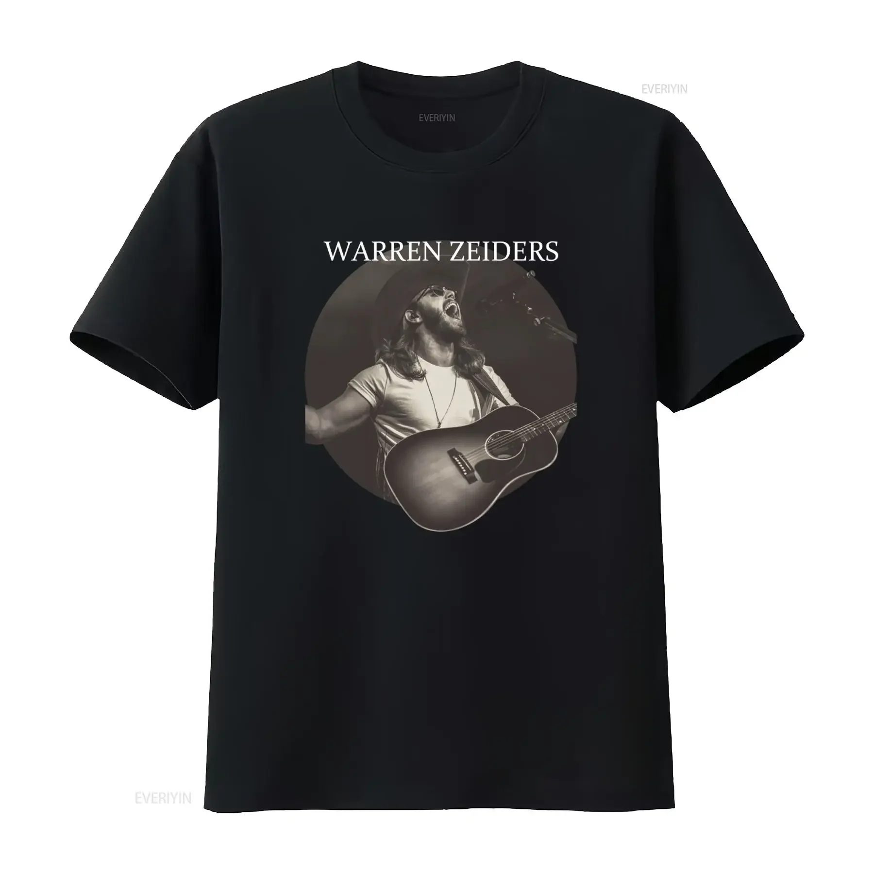 Warren Zeiders Country Music T shirt Stylish Guitar Performance Print vintage Washed Casual Slightly Top For Everyday Wear