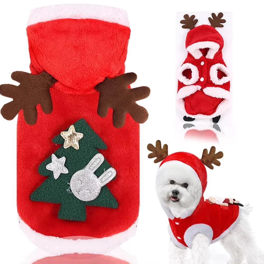 Christmas pet supplies: clothes. Sizes suitable for small, medium, and large dogs or cats, cotton coats, clothing, and funny - Image 4