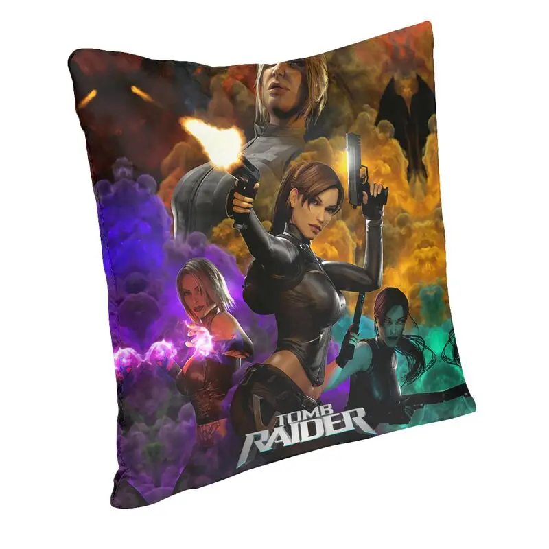 Lara Croft Tomb Raider Cushion Cover 3D Print Adventure Video Game Square Throw Pillow Case for Sofa Pillowcase Home Decoration