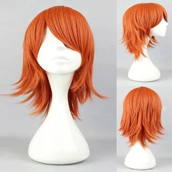 One Piece Nami Cosplay Wig Synthetic Short Wig Orange Haircuts Party Fluffy Female Wig Women Girls Hair Wig Halloween Costume