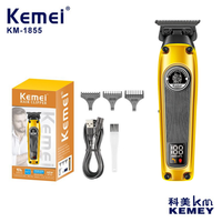 kemei Km-1855 Cordless Electric Hair Trimmer Professional Usb Rechargeable Hair Clippers Men Barber