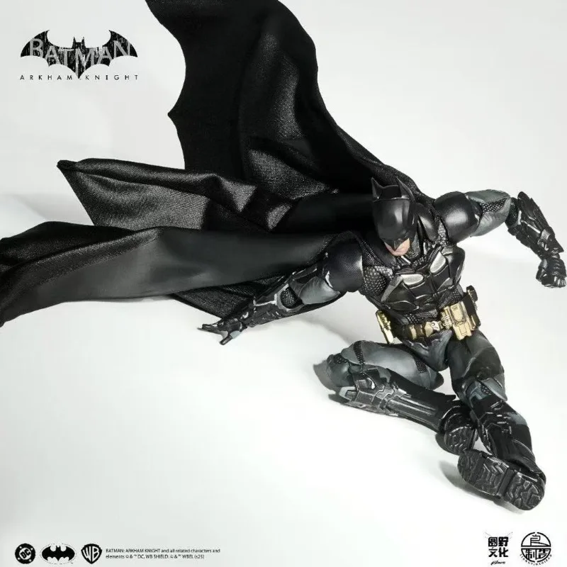 Batman Arkham Knight Action Figure 6 Inches Cloth Cape Movable Joints Interchangeable Parts with Base Stand Premium Gifts view 2