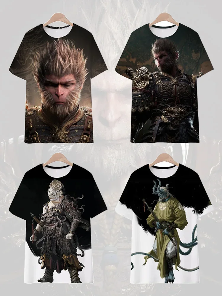 Camiseta con estampado 3D para hombre y mujer, traje de Cosplay de Myth: Wukong, el Rey Mono, juego de moda de Halloween, gran oferta, 2024