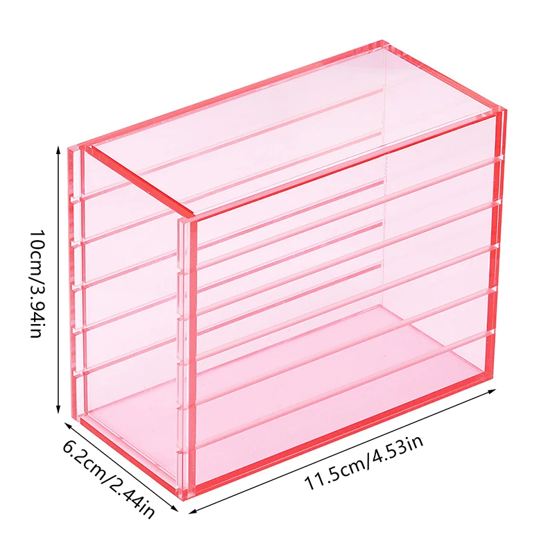 صندوق تخزين الرموش الصناعية ، لوح أكريليك ، حامل رموش ، 5 طبقات ، أحمر ، أزرق ، أبيض